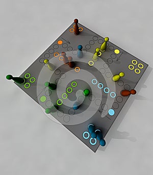 Ludo conceptual render illustration