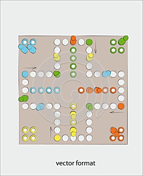 Ludo illustration from top view