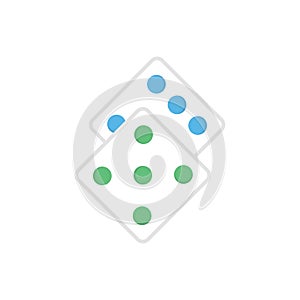 Ludo    vector color line flat icon