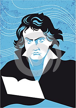 Ludwig van Beethoven. vector portrait