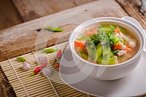 Luffa and carrots Soup , Thai Food