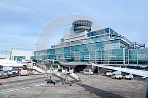 Lufthansa aircraft parking at the apron