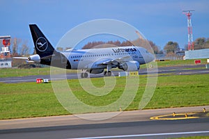 Lufthansa Airplane landing At Dublin Airport