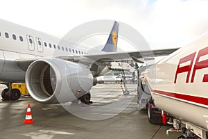 Lufthansa airplane refueling photo
