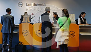 Lufthansa First Class Ticket Counter