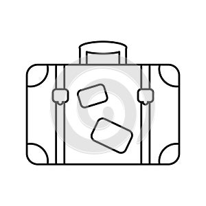 Lugagge icon. Retro suitcase line icon. Vacation travel concept equipment. photo