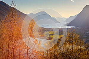 Lugano Lake and Piano or Romazza lake