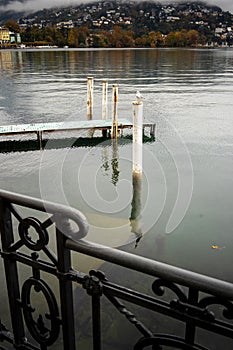 Lugano lake in southern Switzerland. The lake is located between Lake Como and Lake Maggiore