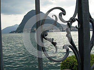 Lugano, svizzera, on the river of the lake