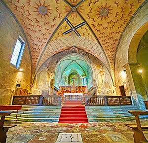 The main altar in Santa Maria degli Angeli Church, on March 4 in Lugano, Switzerland