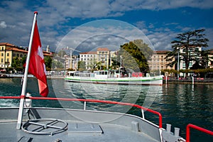 Lugano waterfront, Tessin, Switzerland. Lake Lugano, Switzerland