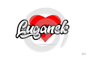 lugansk city design typography with red heart icon logo photo