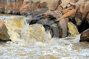Lugard Falls in Tsavo Natioal park of Kenya