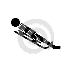 Luge sport. Icon on white background