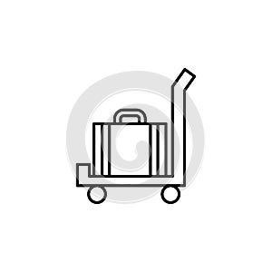 luggage on a cart icon. Element of otel and motels for mobile concept and web apps. Thin line icon for website design and developm