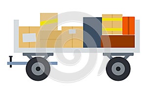 Luggage cart vector flat material design isolated object on white background.