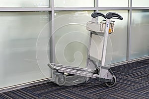 Luggage carts in airport