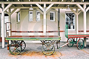 Luggage Carts at Train Depot