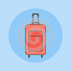 Luggage case flat line icon. Vector illustration.
