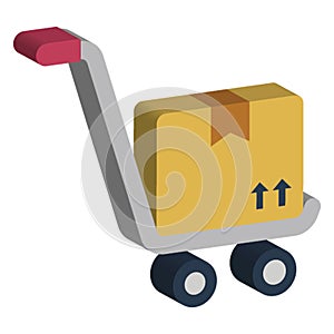 Courier boxes, hand truck Isolated Vector Icon which can be easily edited photo
