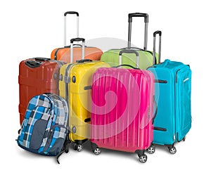 Luggage consisting of large suitcases rucksacks