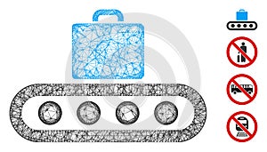 Luggage Conveyor Web Vector Mesh Illustration