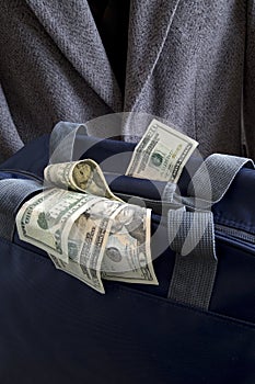 Luggage full of money