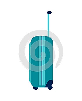 Luggage with Handle and Wheel Vector Illustration