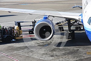 Luggage handling on airport photo