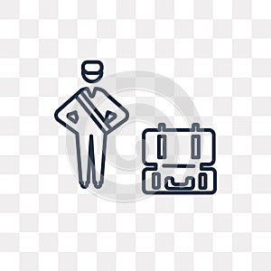 Luggage Inspection vector icon isolated on transparent background, linear Luggage Inspection transparency concept can be used web