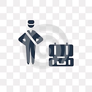 Luggage Inspection vector icon isolated on transparent background, Luggage Inspection transparency concept can be used web and m