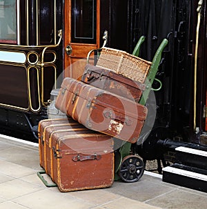 Luggage on a Railway Platform