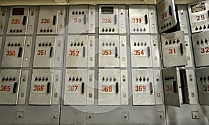 Luggage storage,Cells in a luggage office with keys