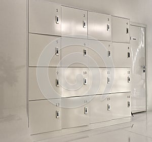 Luggage storage,Cells in a luggage office with keys