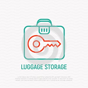 Luggage storage thin line icon