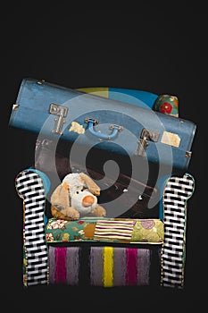Luggage and Suitcase on Living room chair