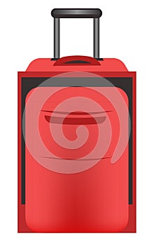 Luggage trolley bag with pull handle in red color