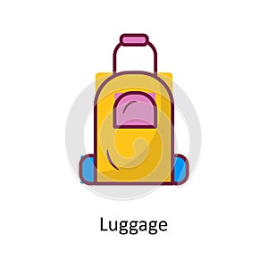 Luggage vector Fill outline Icon Design illustration. Holiday Symbol on White background EPS 10 File