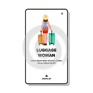 luggage woman vector