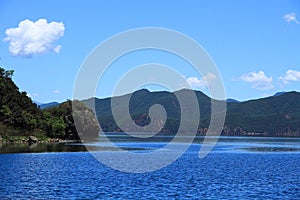 Lugu lake scenic in Nisai Village viewing platform