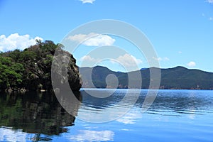 Lugu lake scenic in Nisai Village viewing platform