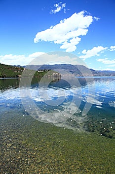 Lugu lake scenic in Silver Beach, China