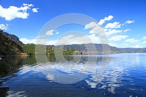 Lugu lake scenic in Silver Beach, China