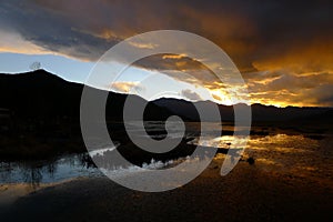 Lugu Lake at sunset