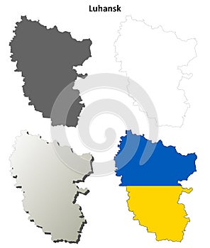 Luhansk blank outline map set - Ukrainian version photo