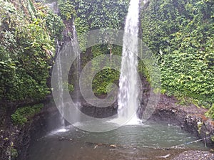 Luhur Indah WaterFall in Gunung Malang Village of Tenjolaya District of Bogor Regency, Indonesia