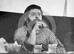 Luiz inacio lula da silva during protest in se cathedral in 70`s