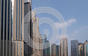 Lujiazui financial district skyscrapers in Shanghai