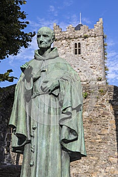 Luke Wadding Statue and the French Church in Waterford