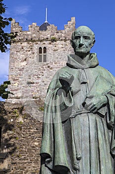 Luke Wadding Statue and the French Church in Waterford